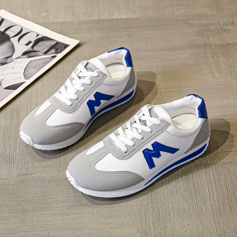 Women 2025New Women Casual Walking Shoes Spring Flat Lace-up Leather High Quality Sneakers Fashion Sports Shoes Zapatillas Mujer