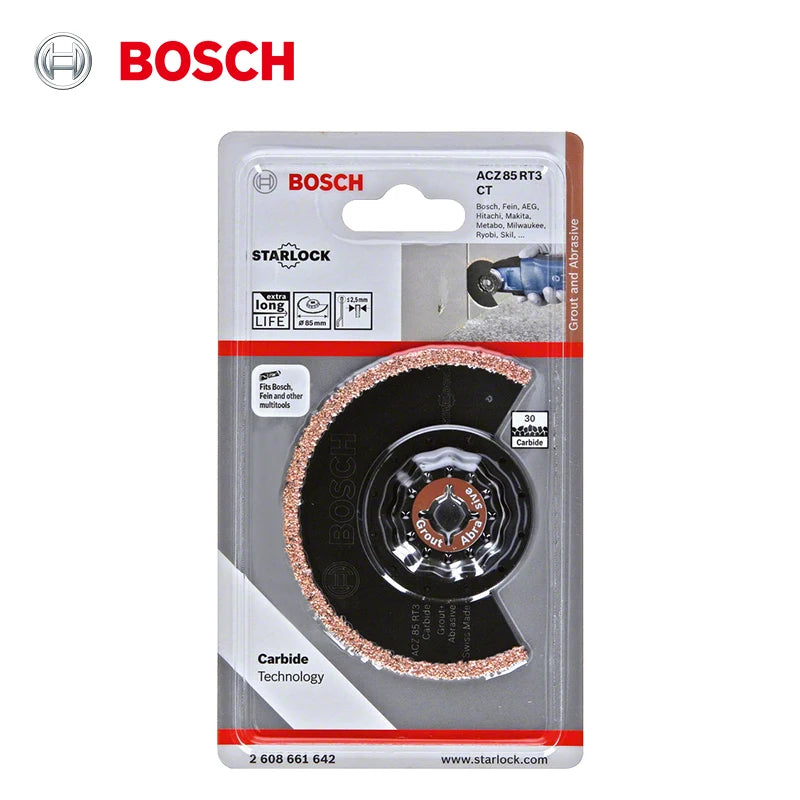 Bosch Starlock Oscillating Saw Blade ACZ 85 RT3 Carbide Grout + Abrasive Blades for Cement Panel Concrete Renovator Accessories