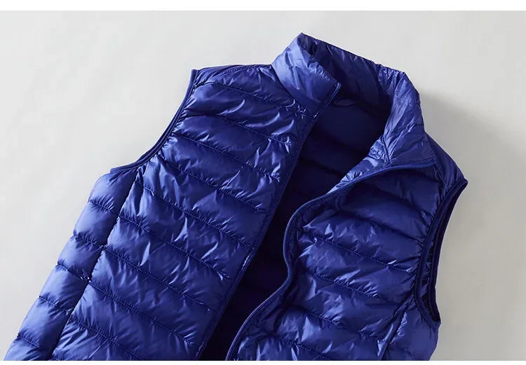 Blaue Herren-Weste Stehkragen - Dünn, Ärmellos, M-4XL