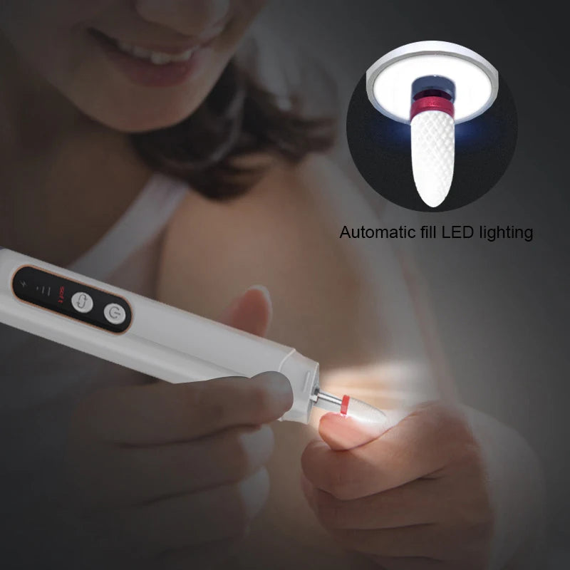 1 buc manichiură pedichiură pilă electrică fără fir pilă unghii mașina de găurit unghii instrument de îngrijire a picioarelor pentru șlefuire asietă poloneză