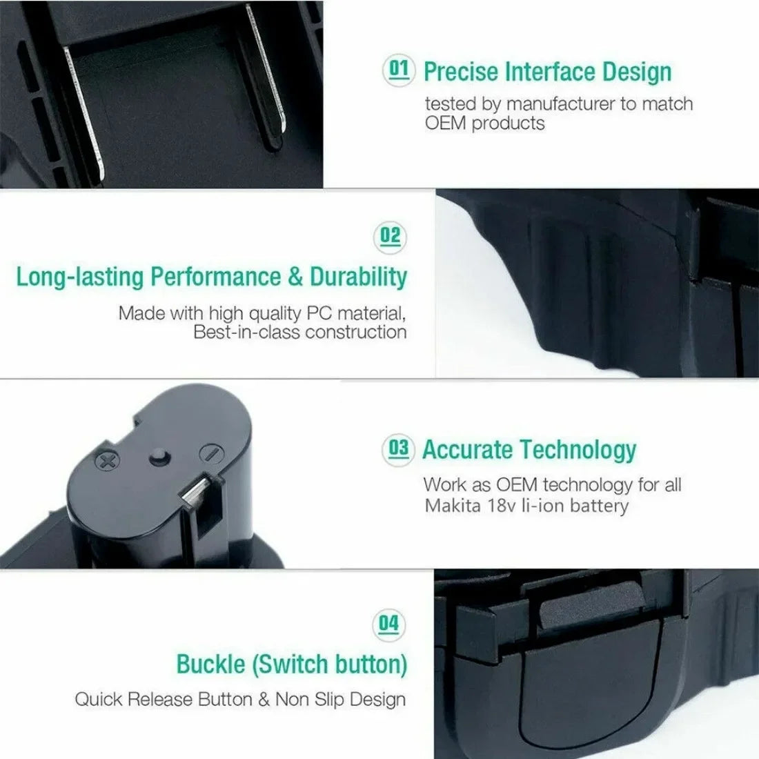 Battery Adapter for Makita 18V Lithium-Ion Battery BL1830B BL1850 BL1860 BL1840B Convert to for Makita 18V Ni-Cd/Ni-Mh Battery