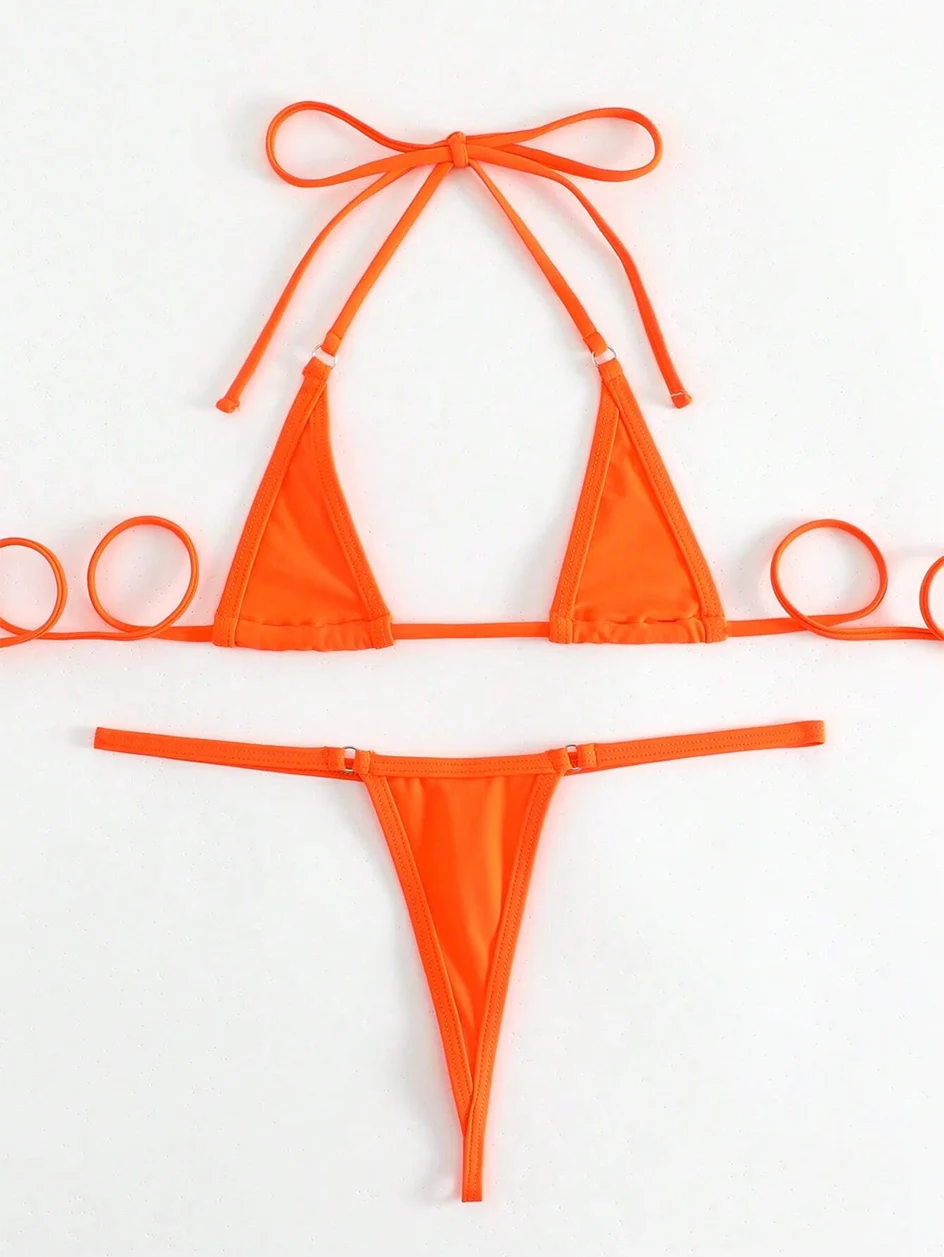Elegant Micro Bikini Frauen Schwimmanzug Wire-Free Support Low Waist Mini Tanga Brazilian Bikinis Sets