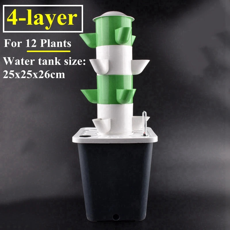 Vertical Hydroponic Tower  Greenhouse Garden Indoor Soilless Culture Growing System Vertical Tower Veg Planter Grow Pot Kit