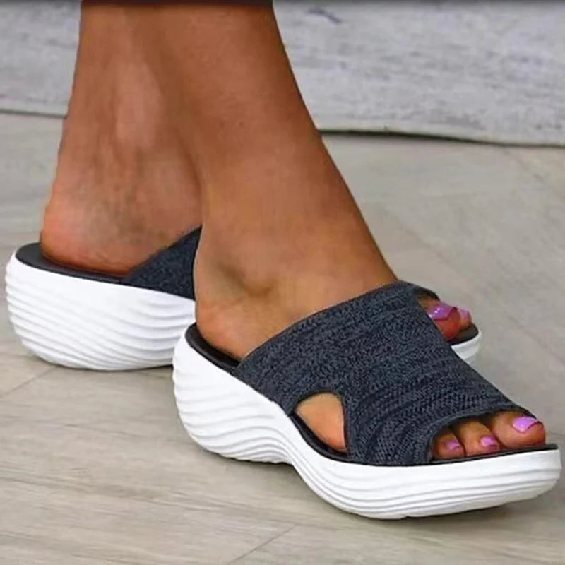 Woman Sandals Shoes Summer Elegant Women's Sandals Slides Sandals Ladies Wedge Shoes Woman Breathable Female Footwear Slipper