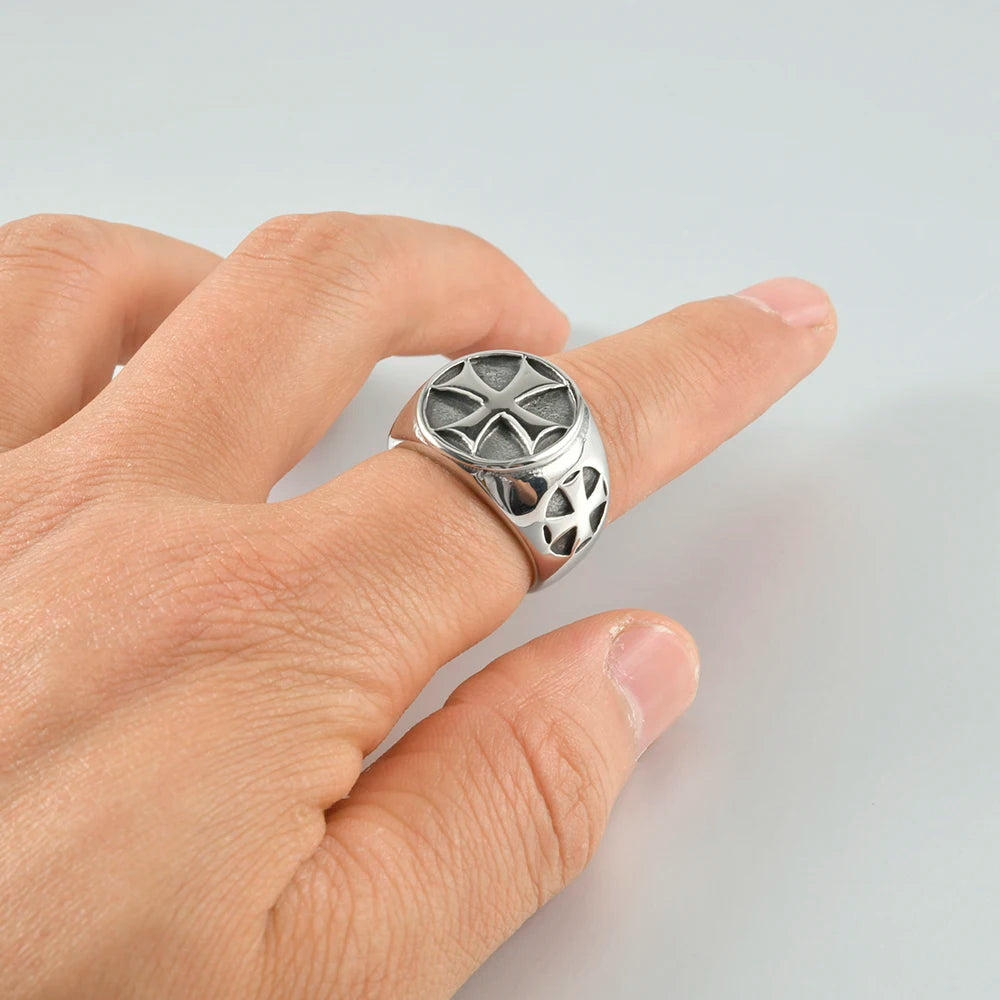 tajam BR231213 Glänzender Punk Ring - 316L Edelstahl 8mm