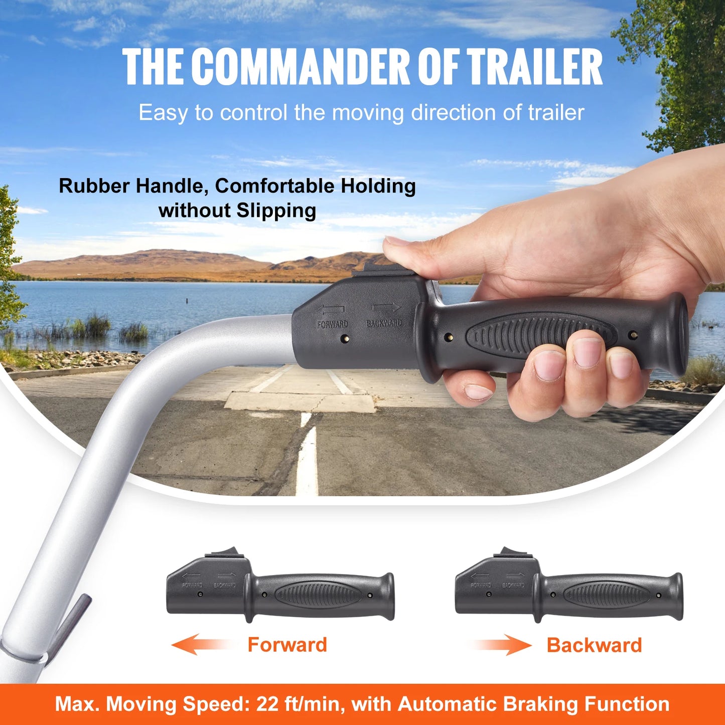 VEVOR 5000lbs Elektrischer Trailer-Dolly 12V Trailer-Jockey-Rad mit 22 ft/min Geschwindigkeit & Adjustable Höhe für Caravan-Boat-Bewegung