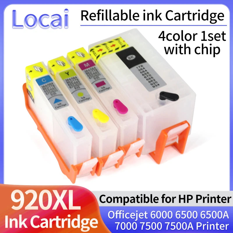 LOCAI 920XL Nachfüllpatronen - 50ml Schwarz 16ml CMY