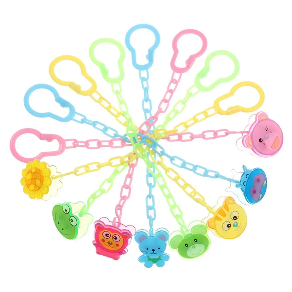 Cartoon Animal Baby Pacifier Clips Baby Pacifier Clip Chain Newborn Dummy Pacifier Chain Clip Holder Baby Pacifier Chain