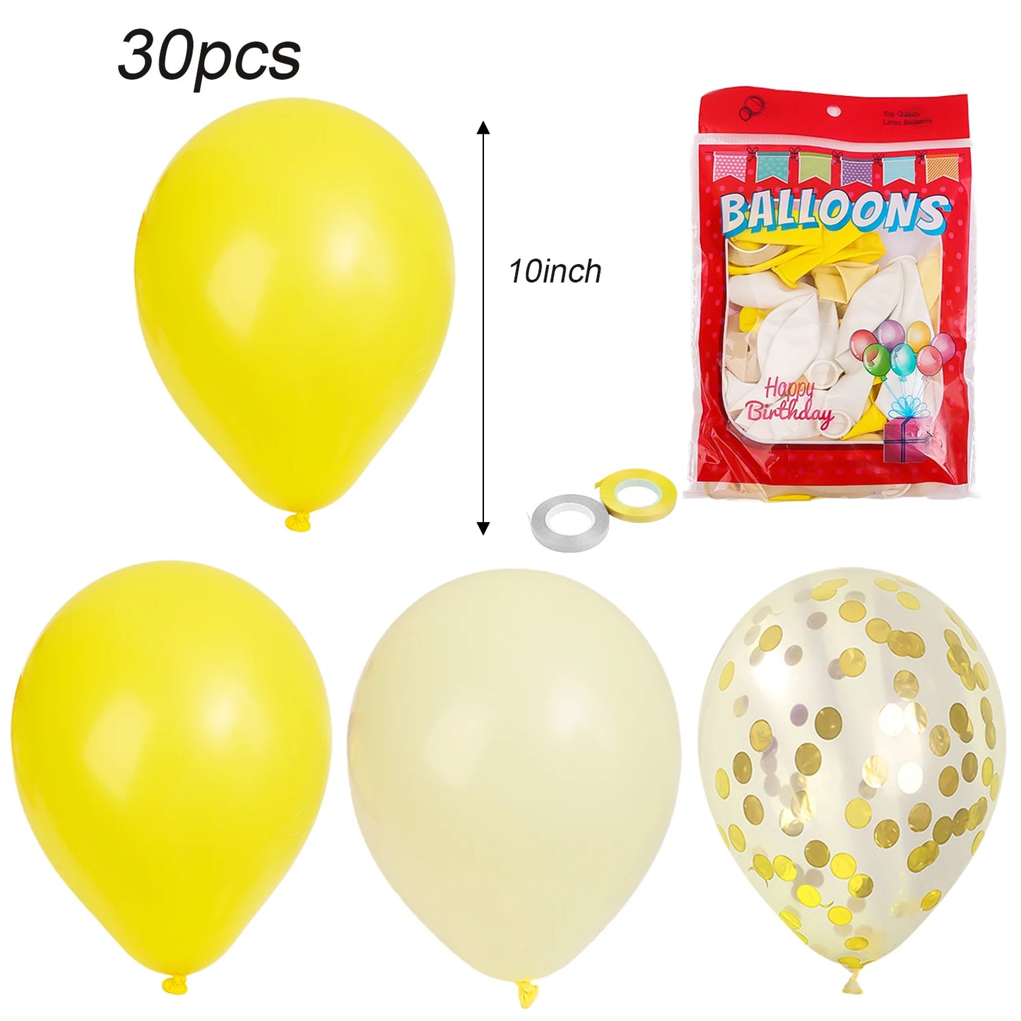 PartyPro Ballonset Pailletten - 60 und 30 Stk Schwarz Gold