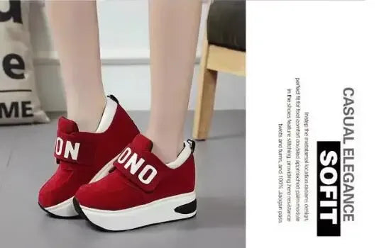 NEW Platform Wedge Sneakers Ladies Shoes Sneaker Casual Shoes Trainers Women Female Shoes Black Red Sneaker Women Tenis Feminino