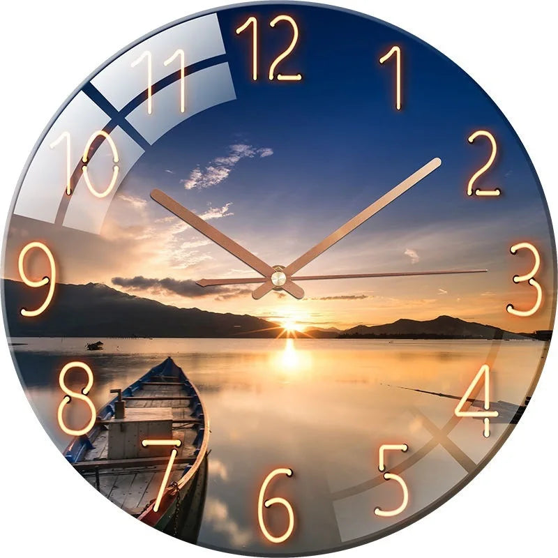 Creative European Style Clocks Living Room Free Perforated Wall Clock Household Silent Bedroom Quartz Clock Digital Wall Clock