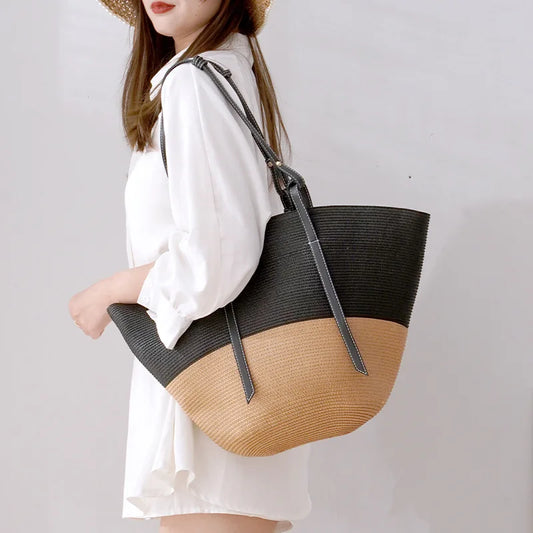 Beach Shopping Bags Luxury Fashion Woven Shoulder Bag Women Handmade Straw Handbags Trend Summer Large Capacity Travel Bag 2023