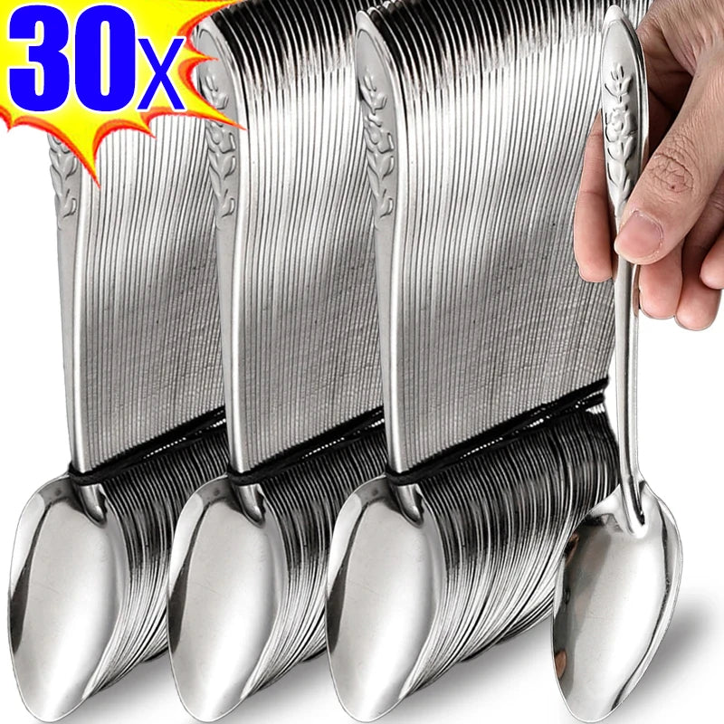 SilverChef Löffel Langgriff - 30 Stück Edelstahl 20 cm