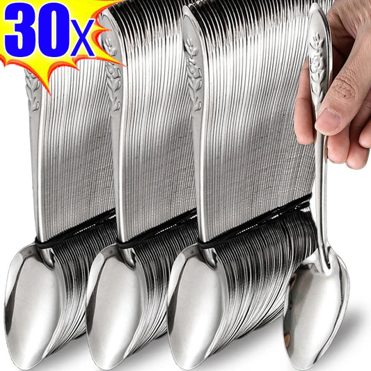 SilverChef Löffel Langgriff - 30 Stück Edelstahl 20 cm