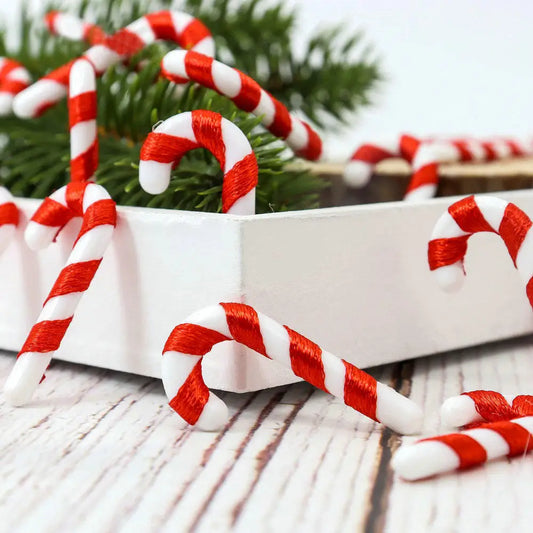 CandyCane Mini Weihnachtsbaumschmuck - Größe 3 cm, 20 Stück, Kunststoff