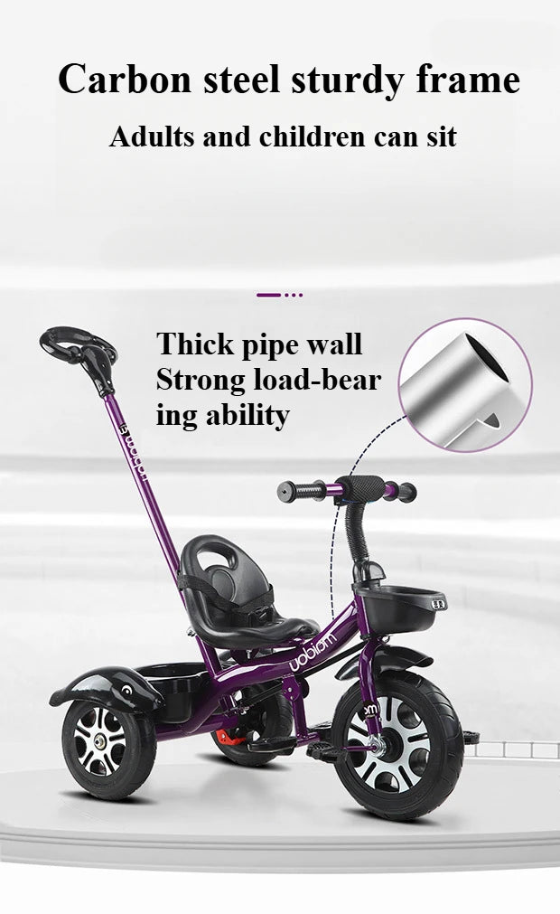 Cărucior tricicletă Choice 2 în 1 - Scaun reglabil 3-6 ani, coșuleț