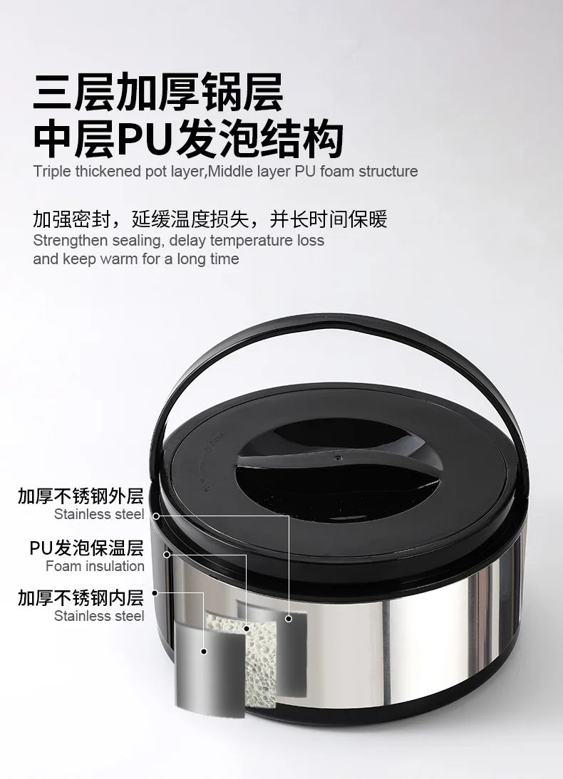 Large Capacity Commercial Portable Insulated Pot with Rice and Household Three Piece Set Insulated Bucket