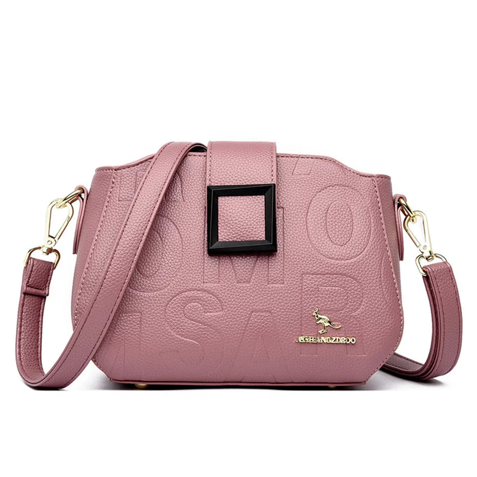Fashion Women's Square Buckle Crossbody Bag Casual Shoulder Crossbody Bags Ladies Luxury Designer Large Capacity Travel Handbag