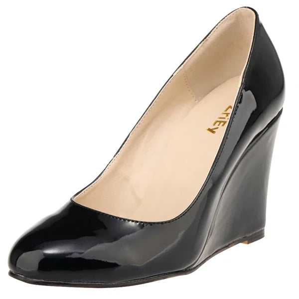 Women Wedges High Heels Pumps Shoes Elegant Spring Casual White Nude Platform Heeled Office Party Wedding Shoes Large Size 42