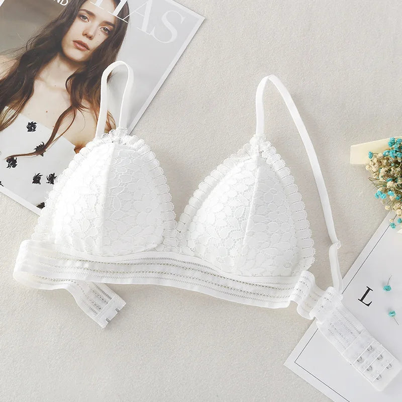 elegant Floral Lace Bra Top For Women Push Up Female Lingerie breathable Bralette Removable Pad Thin Fashion New Wireless Bras