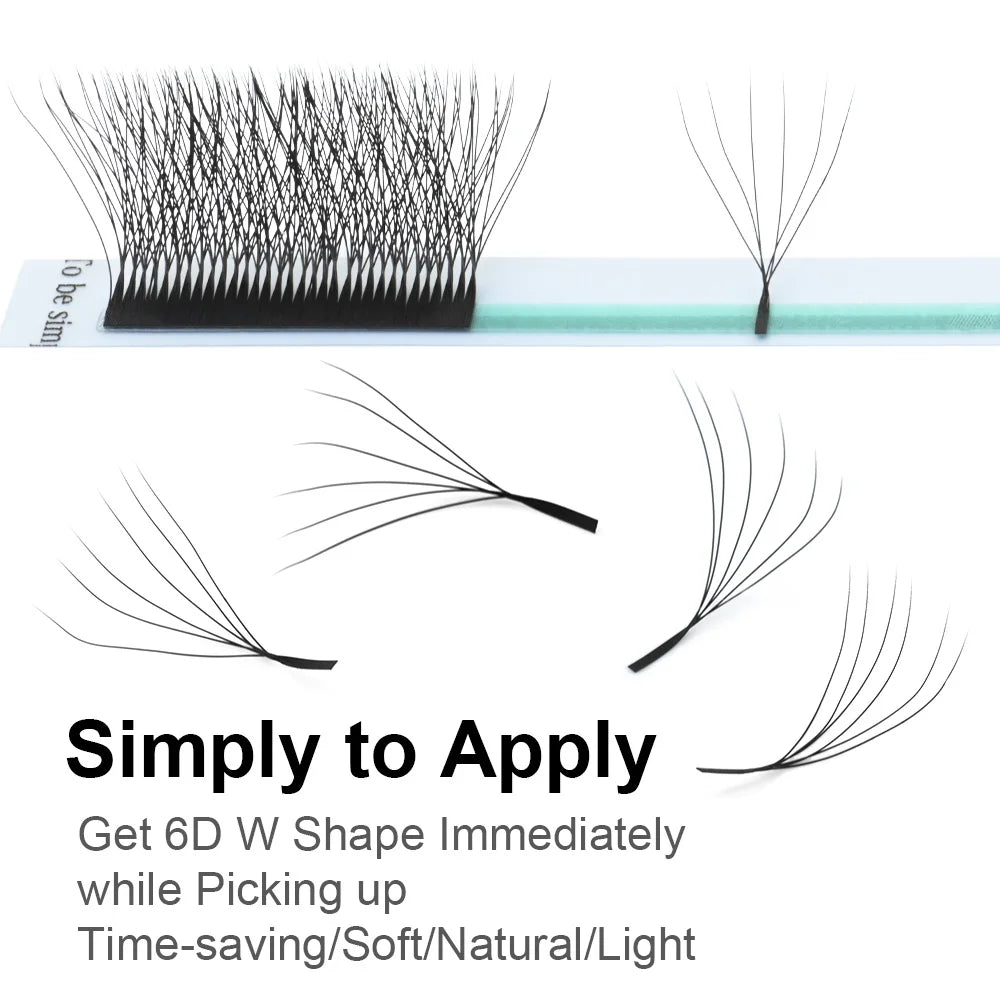 NAGARAKU Automatic Flowering W Shape Bloom 3D 4D 5D 6D Premade Fans Eyelash Extensions Natural Soft Light Full Dense