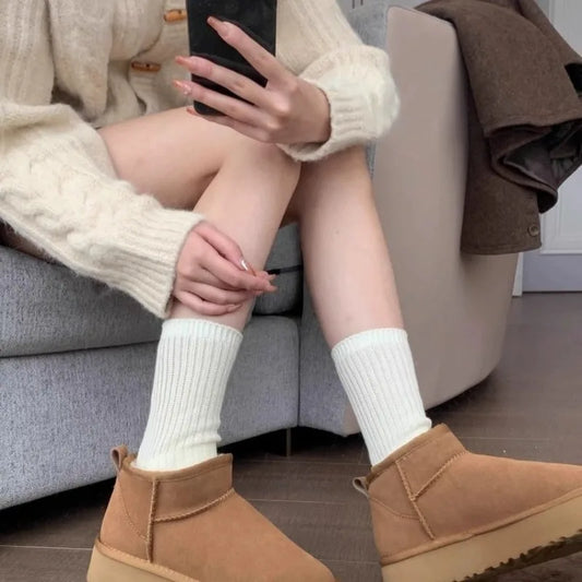 Cizme de zăpadă fără mâneci NAZSQCN, căptușeală din pluș - Mărimi 36-41, toc 3-5 cm