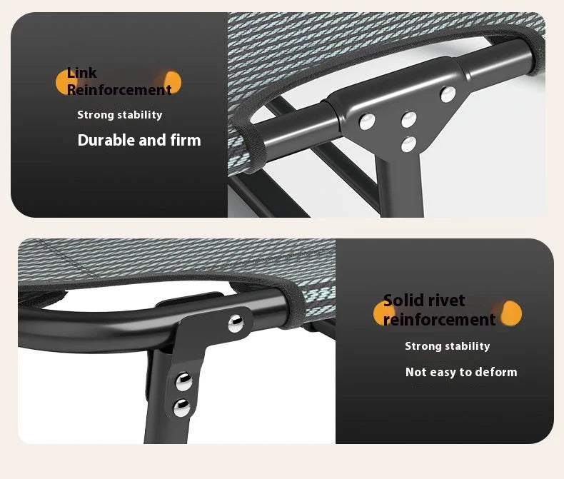 GIANXI Summer Rollaway Bed Outdoor Recliner Cool Pad Adjustable Bed Adult Lightweight Portable Camping Bed Easy Storage Crib