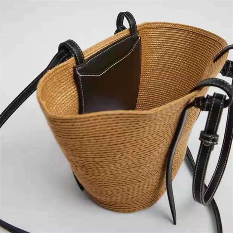 Beach Shopping Bags Luxury Fashion Woven Shoulder Bag Women Handmade Straw Handbags Trend Summer Large Capacity Travel Bag 2023
