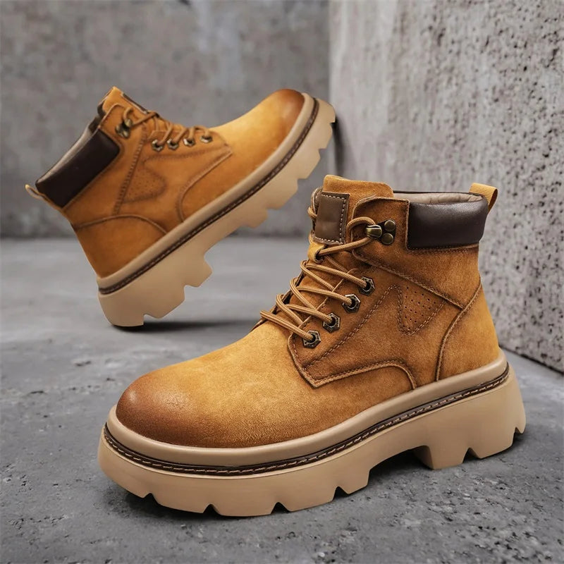 YEISNDOOCN Model N Atmungsaktive Schnürstiefel - Größe 42, Leder Obermaterial, Mesh Innenfutter