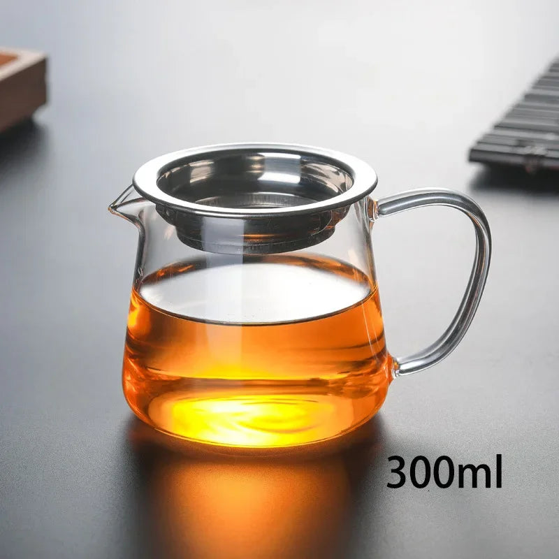 Heat-resisting clear glass tea pot fair cup cha hai,handmade kung fu tea cups teaset gongdao Points of tea ware with handle