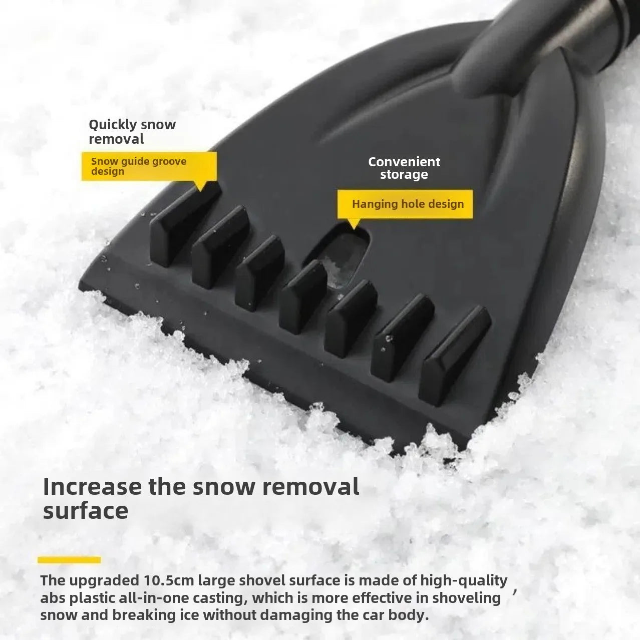 TOFAR Lopata de zăpadă auto multifuncțională pentru dezghețarea sticlei, răzuitor de gheață, măturare a zăpezii, instrument de curățare a parbrizului și ferestrelor de iarnă