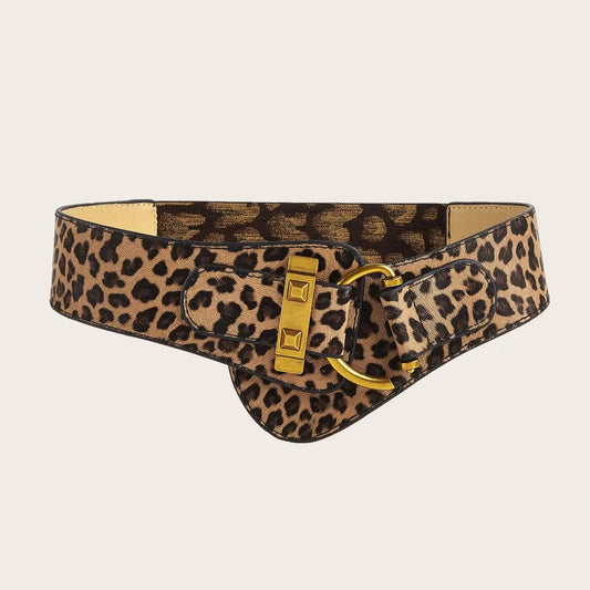 Curea elastică Guangdong - clapă cu nasturi bej 5 cm