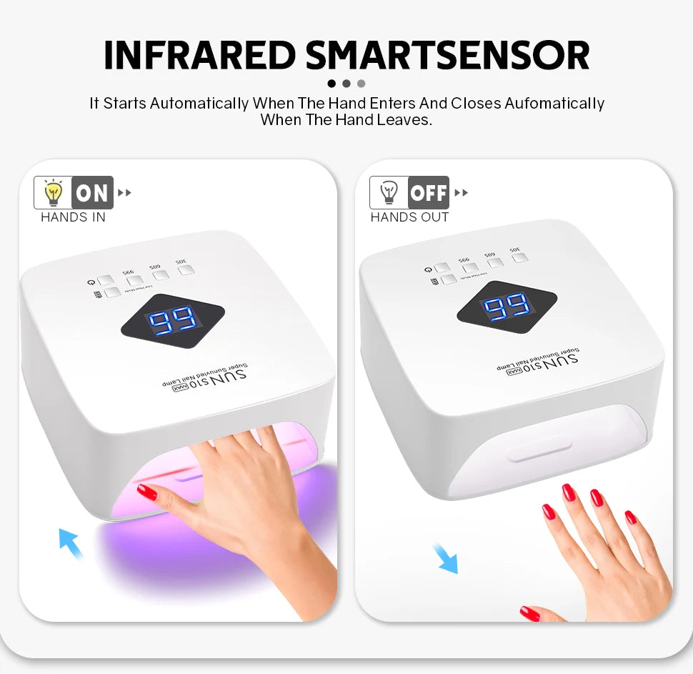 Uscător de unghii DianaBeauty 120W UV LED - 30 LED-uri, 3 temporizatoare, baterie