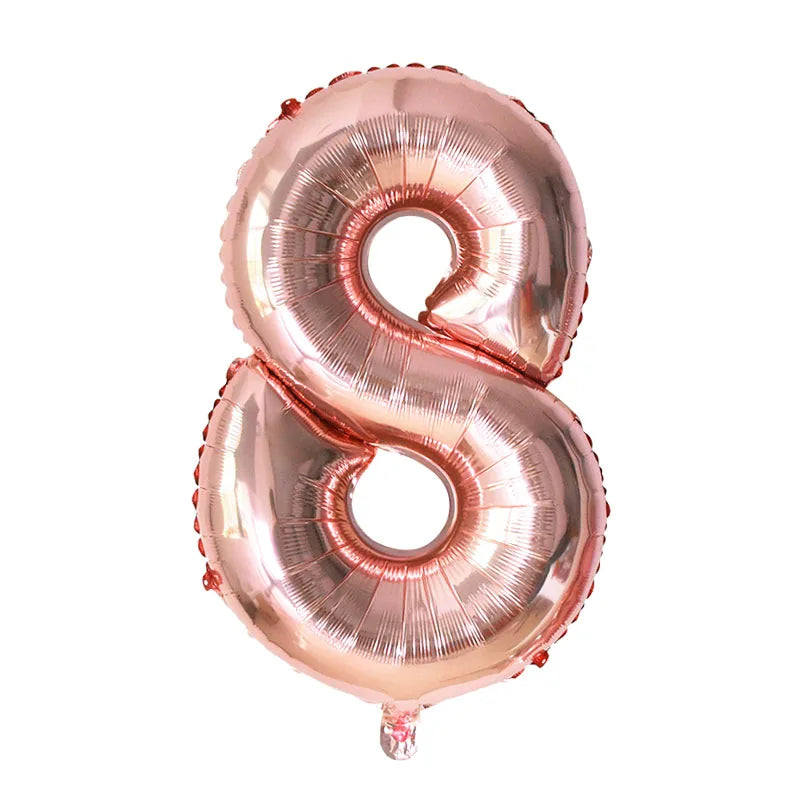 YONGSNOW 32Zoll Zahlenballon - Aluminiumfolie Rosegold
