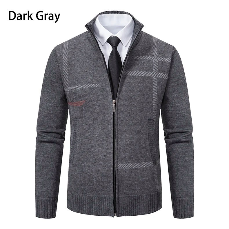 ENWEIGEM Strickjacke Rollkragen - Polyester Fleece Taschen