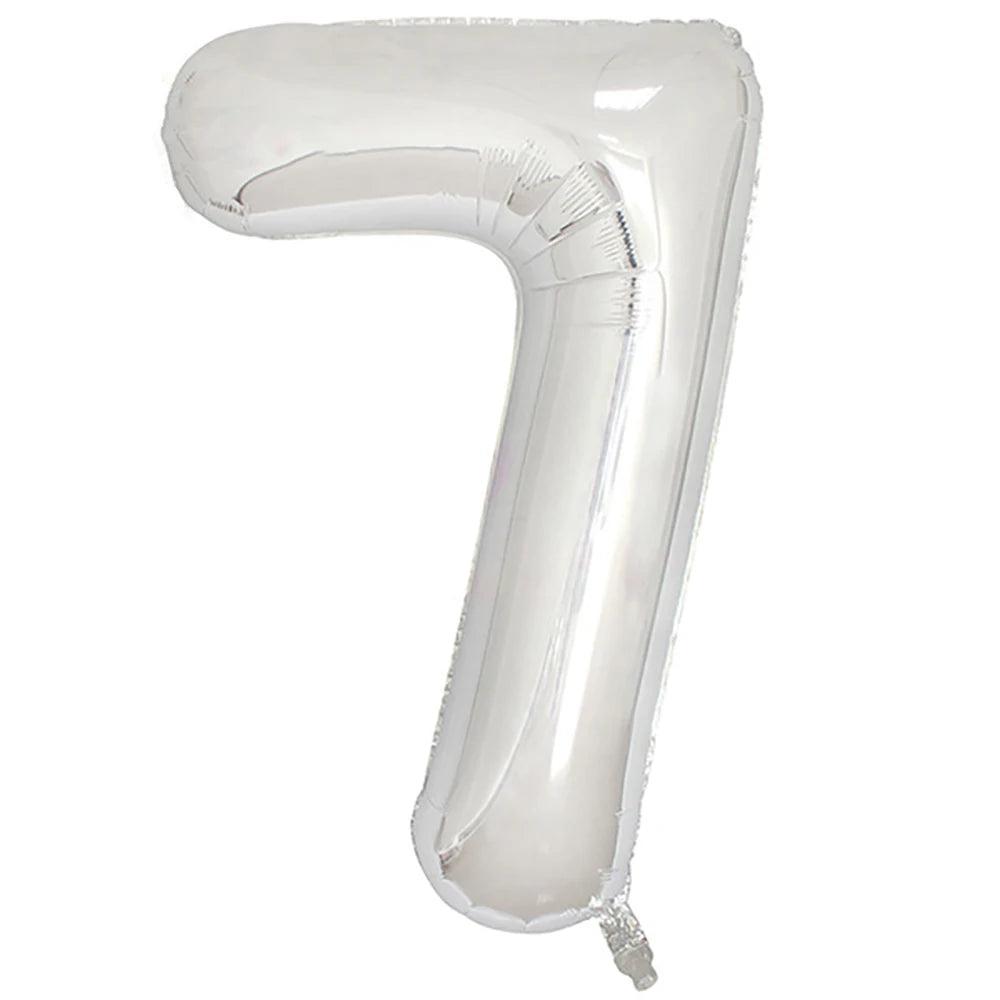 Silber-Zahlen-Ballon 2025: 40" Aluminium-Foil Digital - Birthday Photo Props Collection