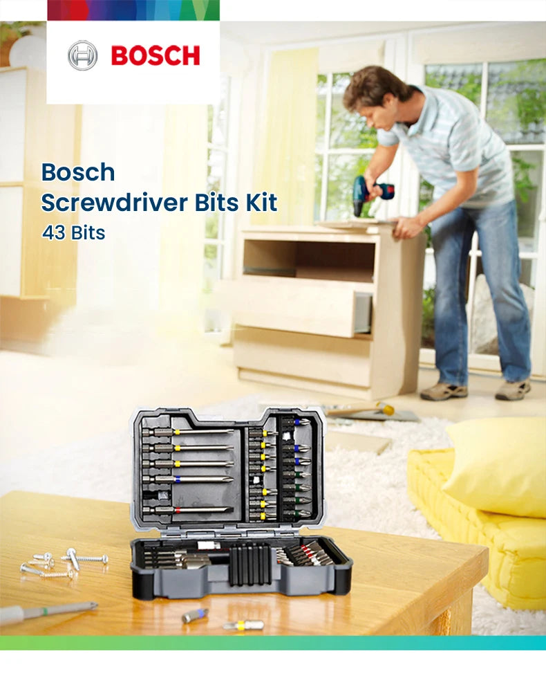 Bosch Screwdriver Bits 43 Pcs Rainbow Kit High Hardness Hand Drill Bit Screw 25Mm 75Mm Electric Screwdriver Bits for Power Tools