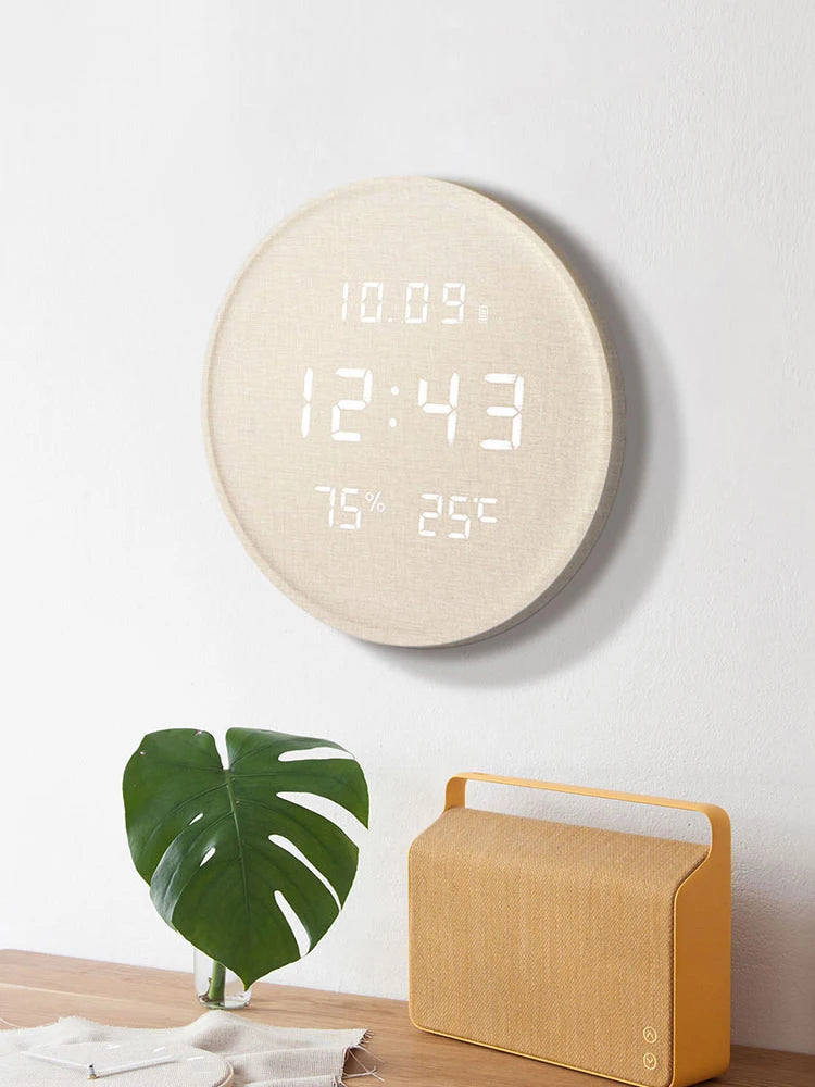 LED Leuchtende Elektronische Uhren 2025 - Wohnzimmer Heim Mode Kreativ - Nordisch Licht Luxus Einfach Wanduhr