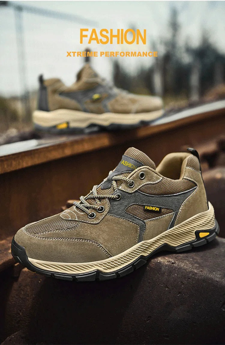 Men Sneakers Casual Breathable Hiking Walking Shoes Man Outdoor Fashion Leather Anti-slip Climbing Trekking Sneakers Footwears