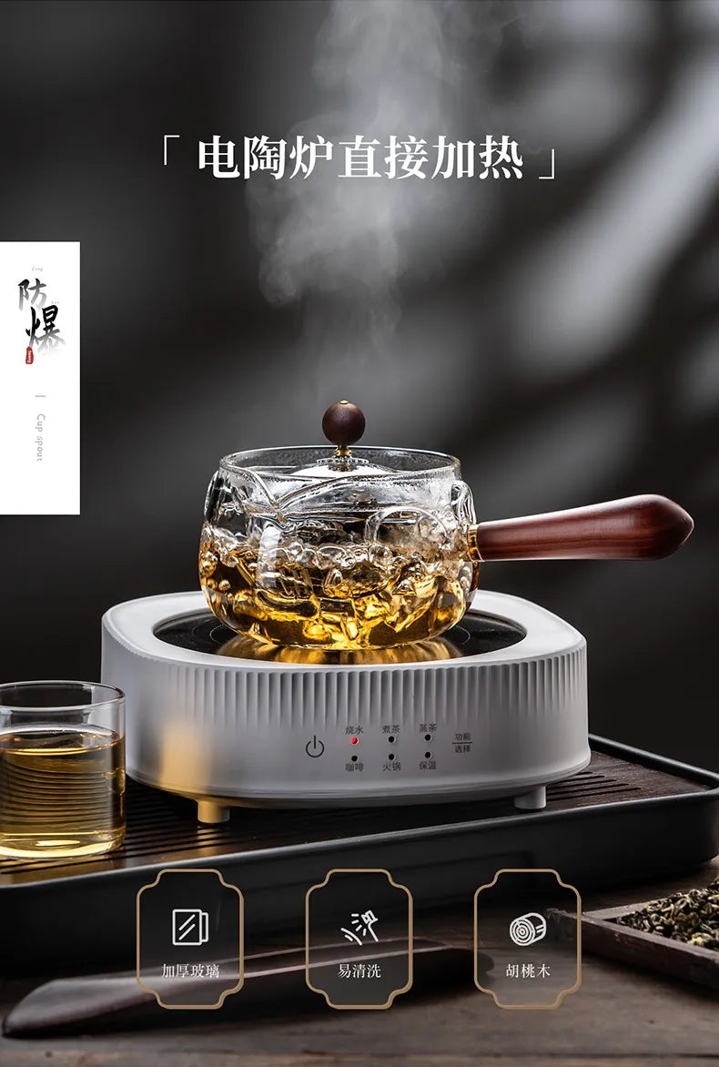 Glas-Teekanne 2025: Heat-Resistant Rotating-Leisure - Tea Set Collection