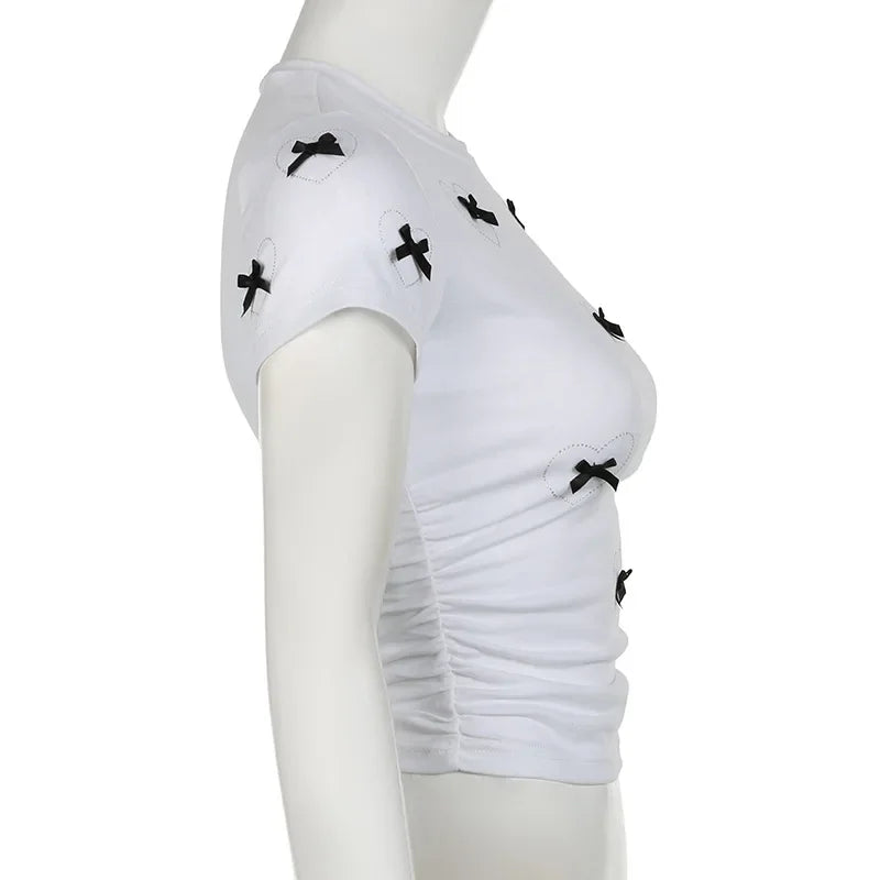 Tees T Shirt Clothes For Women Clothing Japanese 2000s style Y2K T-Shirts Friends Crop Tops Cutecore Women Blusas Ropa Camisetas