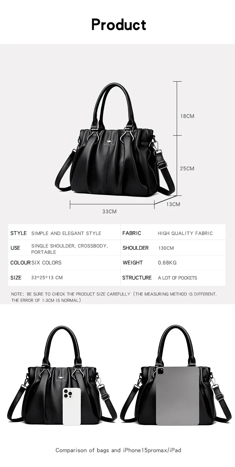 Genuine Brand Tote Bag Luxury Handbags for Women Mom Shoulder Crossbody Hand Bag Designer High Quality Soft Pu Leather Commuting