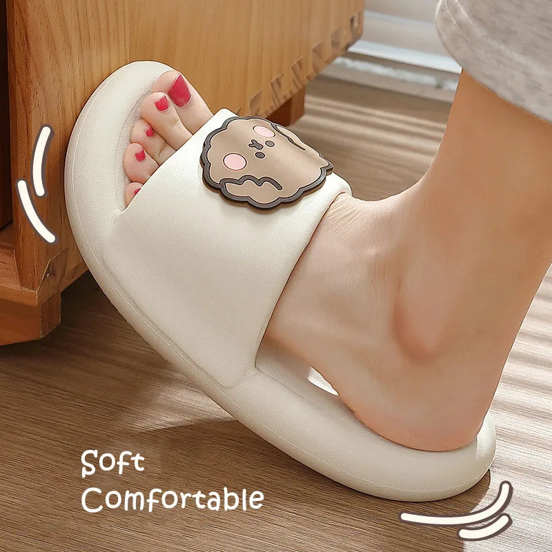 New Soft EVA Slippers Couples Home Slipper Outdoor Beach Summer Sandals Bath Men Flip Flops Non-Slip Women Thick Sole Shoes