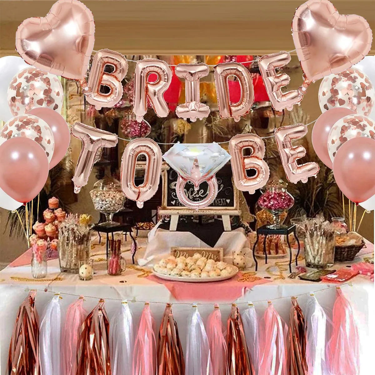 Choice Ballonset Roségold - 41 Teile Ring Herz Dekor