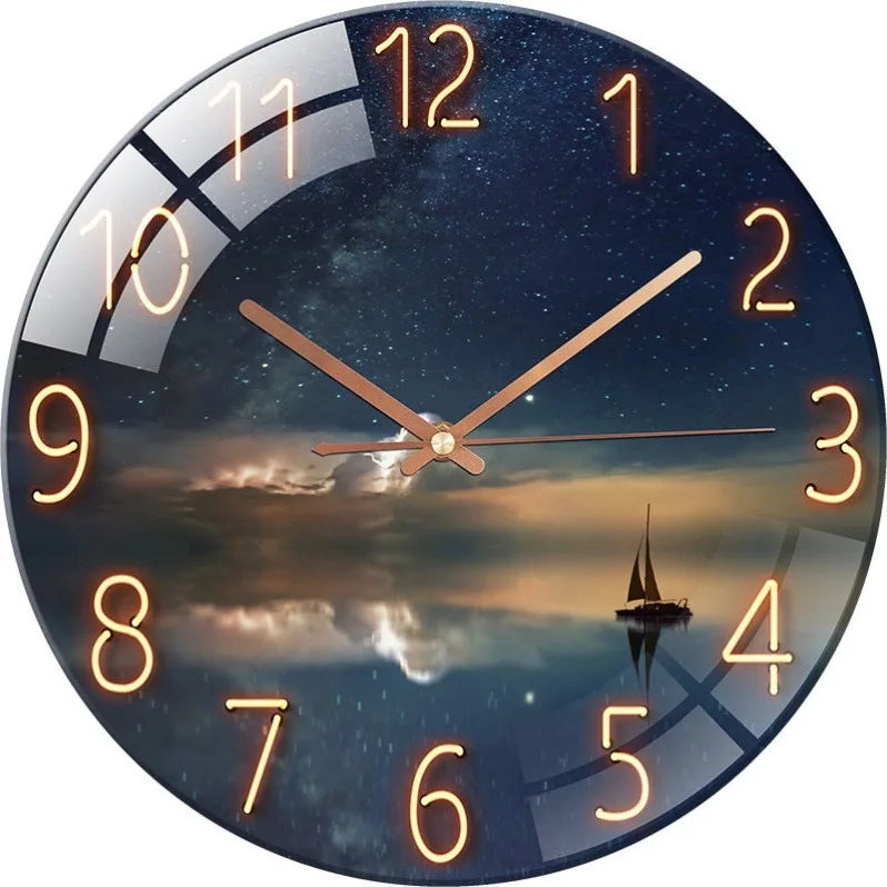 Creative European Style Clocks Living Room Free Perforated Wall Clock Household Silent Bedroom Quartz Clock Digital Wall Clock
