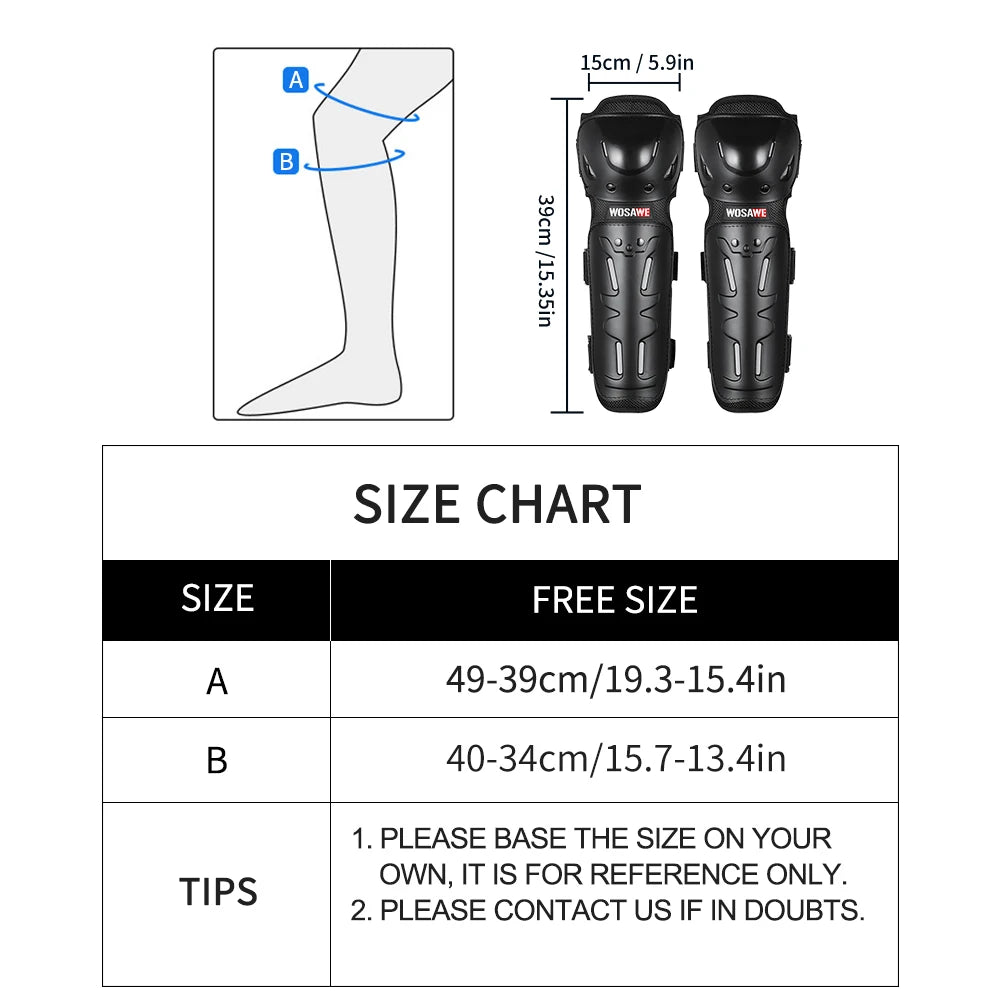 WOSAWE Sports Knee & Elbow Pads Motorcycle Knee Protection Ski Motocross Shin Guards Dirt Bike Off-road Cycling Knee Protector