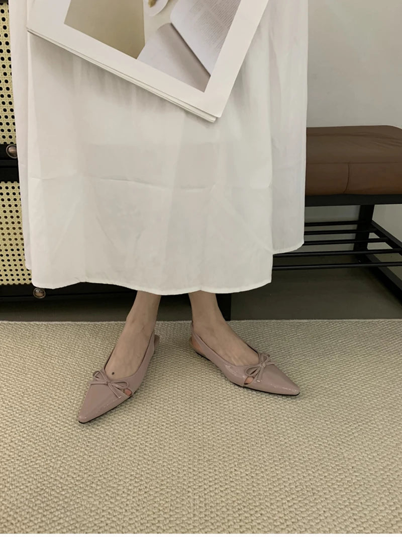 Summer Fashion Butterfly-knot Women Sandals Shallow Slip On Slingbacks Ladies Casual Dress Street Style Flats Shoes