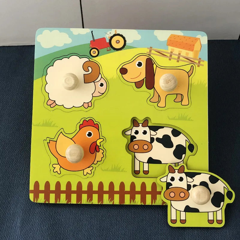 Montessori Holzspielzeug 2025 - Lernspielzeug Puzzle Kinder 1-3 Jahre Back to School