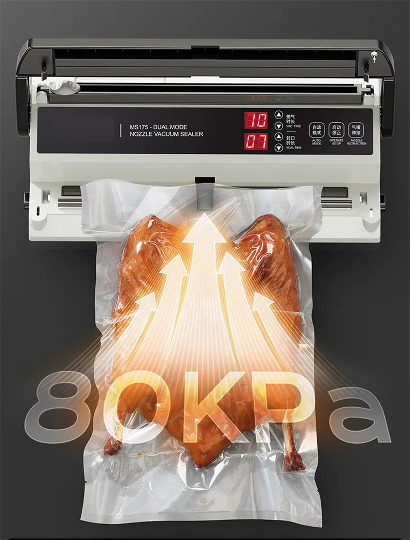 MS175 Vacuum Sealer Machine Wet Vacuum Sealer Packaging Machine Professional Food Plastic Bag Sealer 220V/110V