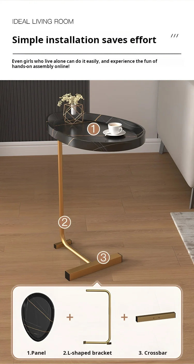 Home Small Apartment Mini Side Table Movable Coffee Table Livingroom Sofa Corner Storage Rack Minimalist Lightluxury Furniture